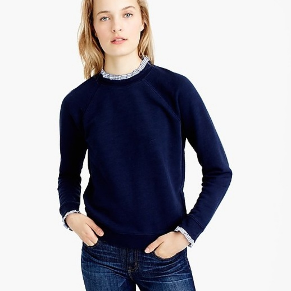 J Crew Sweatshirt with Ruffle Trim
